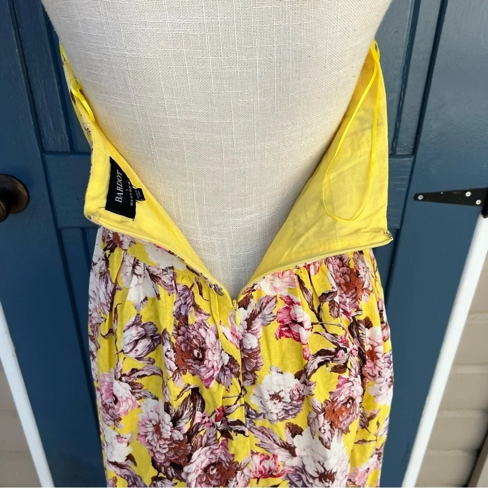 Bardot Labella Yellow Floral Midi Dress Women’s Size Small - Picture 4 of 11